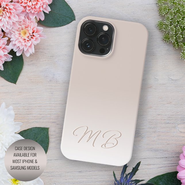 Anpassad Elegant Ljus Neutral Beige Kräm Monogram (Skapare uppladdad)