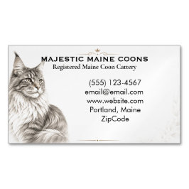Anpassad Elegant Maine Coon Uppfödare   Magnetiska Visitkort