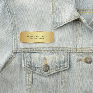Anpassad Elegant Mall Gold Glamour Lyxig Namnbricka