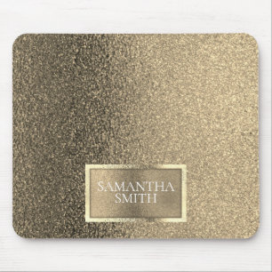 Anpassad Elegant Metallisk Guld Glitter Musmatta