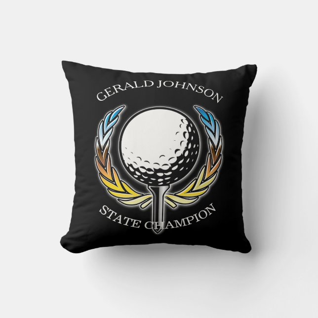 Anpassad Elegant Minimalistisk Golf Monogram Desig Kudde (Framsida)