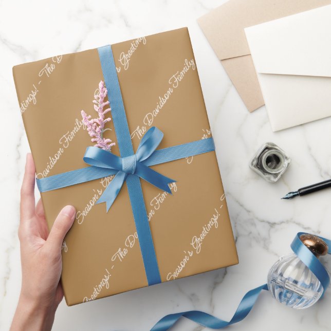 Anpassad Elegant Modern Guld Skrift Mönster Högtid Presentpapper (Gifting)