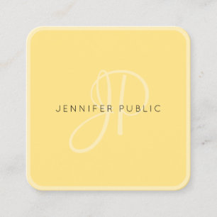 Anpassad Elegant Monogram Modern Mall Chic Guld Fyrkantigt Visitkort