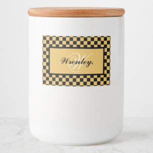 Anpassad Elegant Monogramnamn Personlig Mat Etiketter