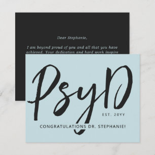 Anpassad Elegant PsyD Doktor i Psykologi Modern Kort