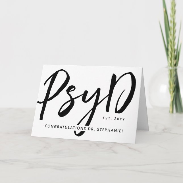 Anpassad Elegant PsyD Doktor i Psykologi Modern Kort (Framsida)