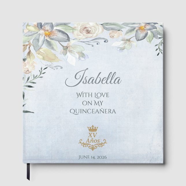 Anpassad Elegant Quinceañera 15-årsdag Gästböcker (Framsida)