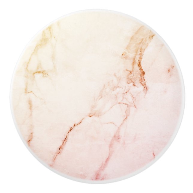 Anpassad Elegant Roséguld Marmor Knopp (Framsidan)