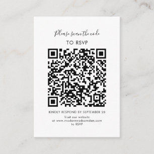 Anpassad Elegant RSVP QR-kod Infogningskort Tilläggskort