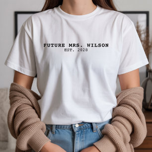 Anpassad Elegant Skript Förlovningskjorta till fäs T Shirt