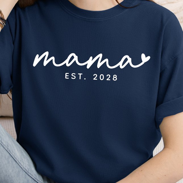 Anpassad Elegant Skript Mamma Tröja Morsdagspresen (modern mom shirt gift, new mom gift shirt, first mothers day shirt gift, personalized mom life shirt)