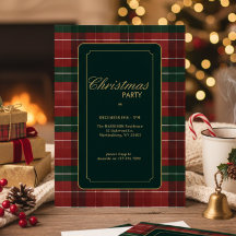 Anpassad Elegant Tartan Rutig Jul RSVP