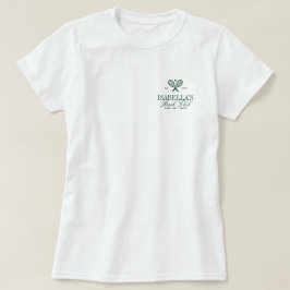 Anpassad Elegant Vit Sällskapsdam Tennisklubb T Shirt