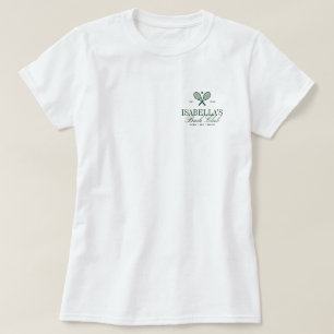 Anpassad Elegant Vit Sällskapsdam Tennisklubb T Shirt