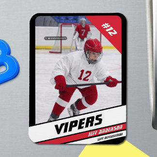 Anpassad Elite Röd Ishockey Foto Magnet