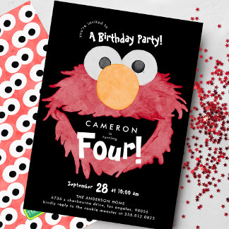 Anpassad ELMO Sesame Street Födelsedagsfest Inbjudningar