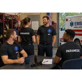 Anpassad EMT / Sjukvårdare Första Svarare T Shirt