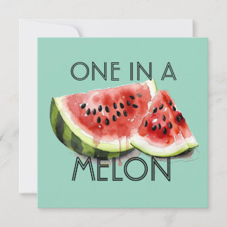 Anpassad EN ÄR EN MELON Sommarfest Födelsedagsflic Inbjudningar