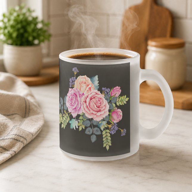 Anpassad en foto konst slogan 10 oz frostad glasmugg (Custom One Photo Artwork Slogan 10 oz Frosted Glass Coffee Mug)