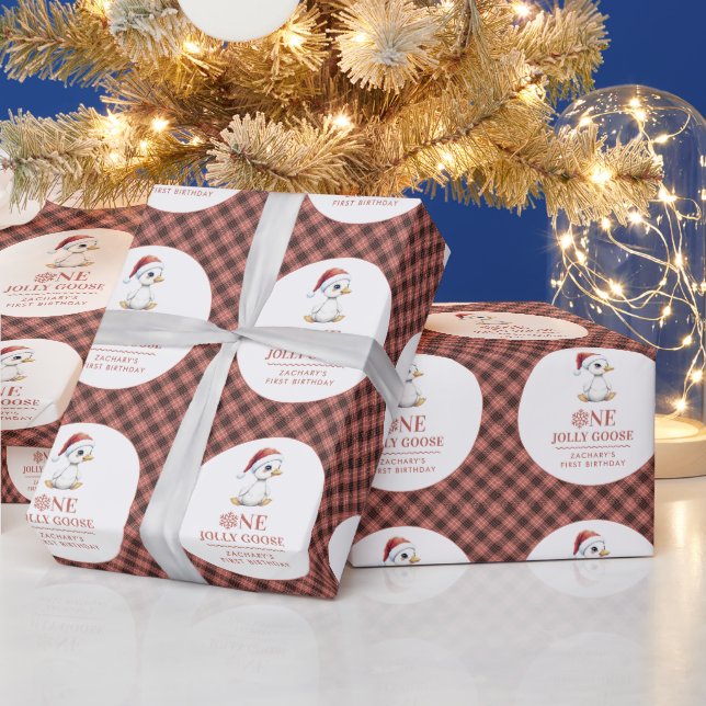 Anpassad En Glad Gås December Första Födelsedag Presentpapper (Helgdagar)