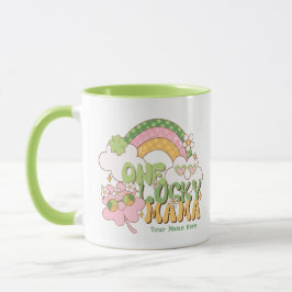 Anpassad En Lucky Mama Retro Groovy Regnbåge Mugg