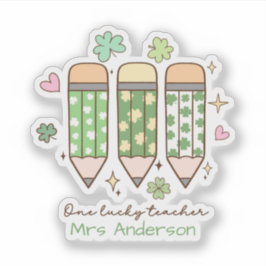 Anpassad En Lucky Teacher Retro Penna Klistermärken