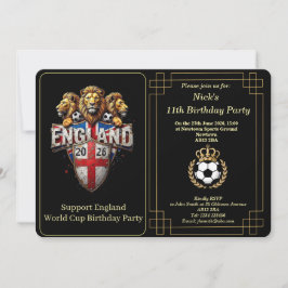 Anpassad England Fotbollslag 3 Lejon Födelsedagsin Julkort