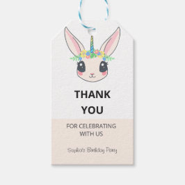 Anpassad enhörning Söt rosa födelsedagsfest Presentetikett