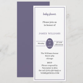 Anpassad enkel babystötare för Lila Inbjudningar