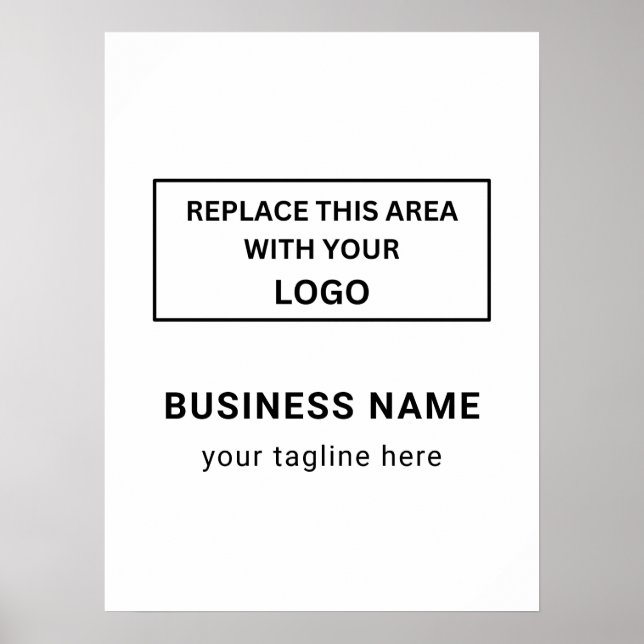 Anpassad, enkel Business Logotyp White Poster (Framsidan)