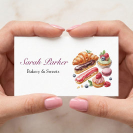 Anpassad enkel Cakes Bakery konditorivattenfärg Visitkort