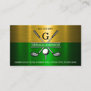 Anpassad Enkel Elegant Golf Monogram Affärsportkor Visitkort