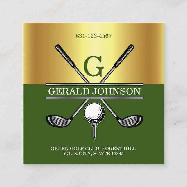 Anpassad Enkel Elegant Guldgradient Visitenkort Fyrkantigt Visitkort (Framsida)