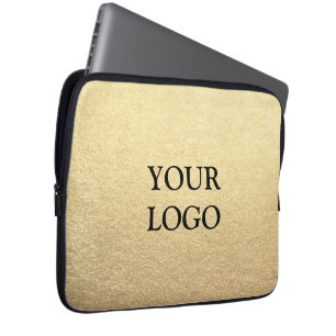 Anpassad Enkel Ren Guld Företag Din Logotyp Här Laptop Fodral