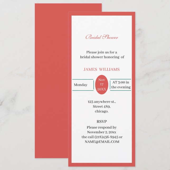 Anpassad enkel röd Möhippa Inbjudningar (Fram/baksida)