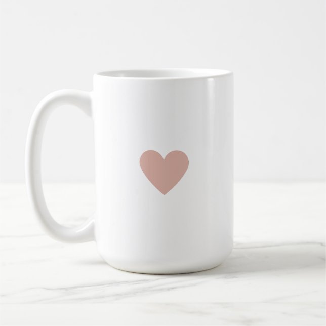 Anpassad Enkel Rosa Hjärtan Kaffemugg (Vänster)
