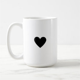 Anpassad Enkel Svart Hjärtan Kaffemugg