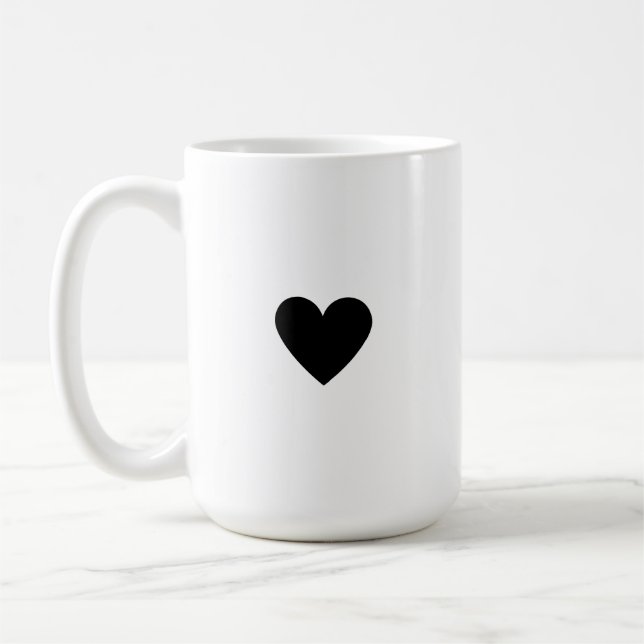 Anpassad Enkel Svart Hjärtan Kaffemugg (Vänster)