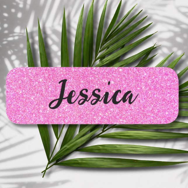 Anpassad estetisk rosa glitter stift namn namnbricka (Skapare uppladdad)