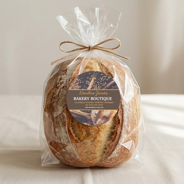 Anpassad etikett Bageri Boutique dekal (Customized Label Bakery Boutique sticker #bakeryshop #baking #bakerylabel #darkbrown #elegantlabel )