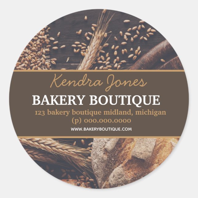Anpassad etikett Bakery Boutique-dekal (Framsida)