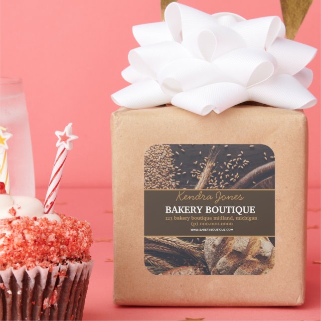 Anpassad etikett Bakery Boutique-dekal (Fest)