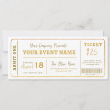 Anpassad evenemangsbiljett, fejk-konsertbiljett, s