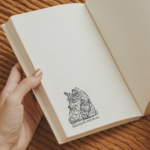 Anpassad Ex Libris Varg Bokmärke Stämpel