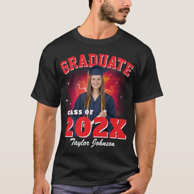 Anpassad Examen Foto Senior Klass Bootleg Rap T Shirt (Framsida)