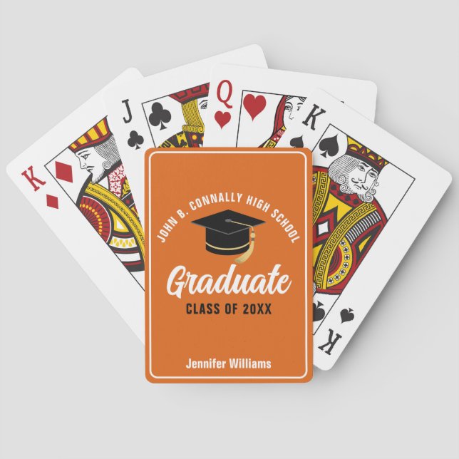 Anpassad examen Orange High School Casinokort (Baksidan)