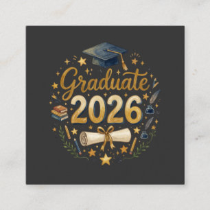 Anpassad examenklass 2026 Personlig familj Fyrkantigt Visitkort