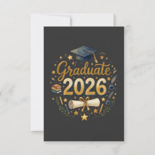 Anpassad examenklass 2026 Personlig familj Tack Kort