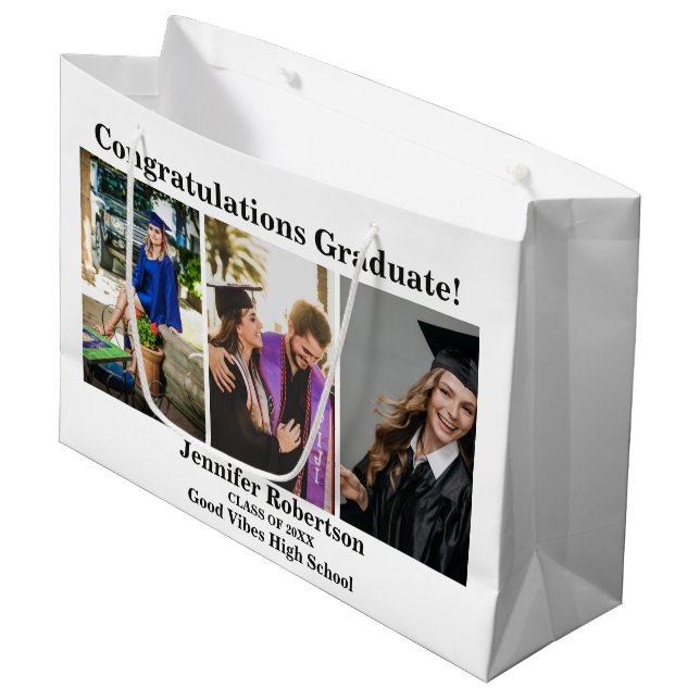Anpassad examenklass 3 Foto Collage Namn  (Framsidan Vinklad)