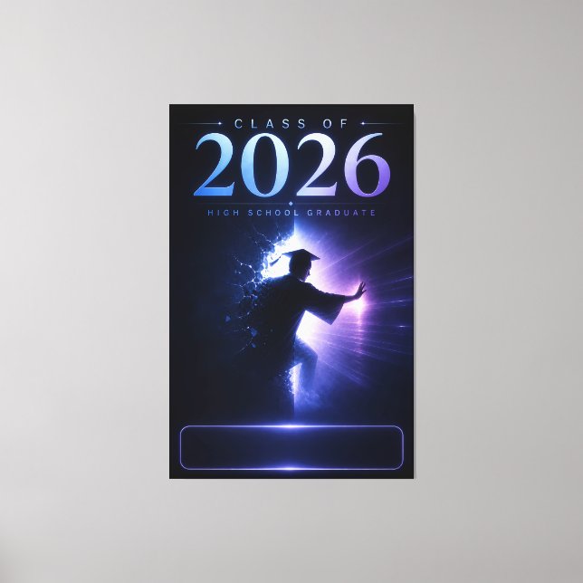 Anpassad examenpresent 2026 Namngåva för studenter Canvastryck (Framsida)